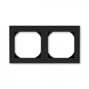 rámeček dvojnásobný s otvorem 55x55; onyx/kouřová černá, design LEVIT M